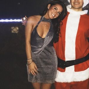 Silver Misguided formal dress